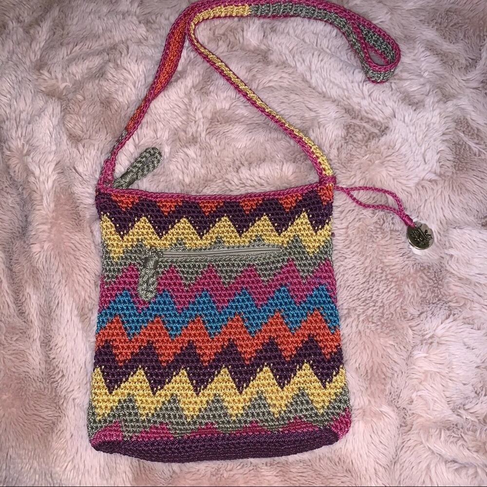 The Sak Boho Zig Zag Pattern Rainbow Colorful Cro… - image 6